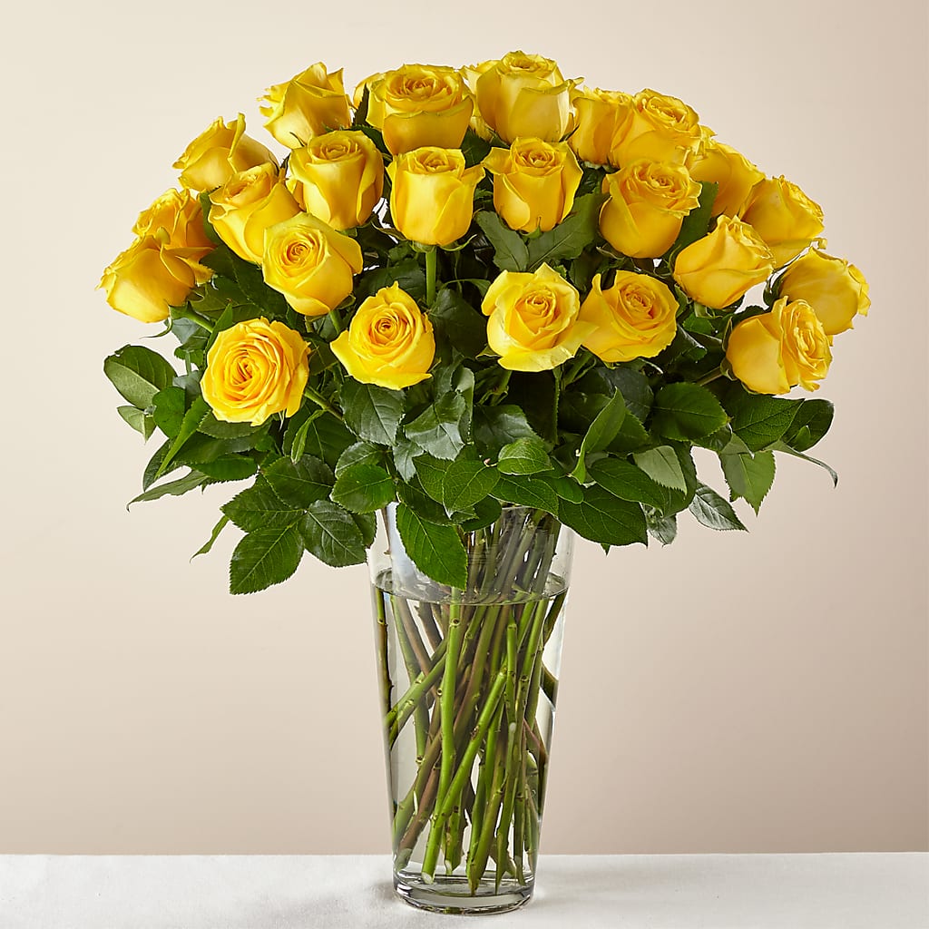 Long Stem Yellow Rose Bouquet – DANDELIONS ALL THINGS WEDDINGS & EVENTS, Germanton NC