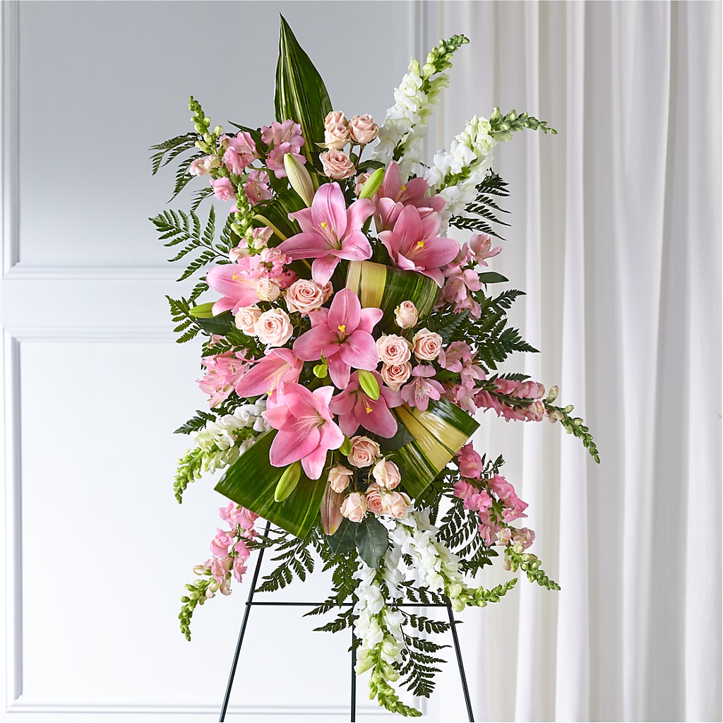 Elegant Embrace Standing Spray – DANDELIONS ALL THINGS WEDDINGS & EVENTS, Germanton NC