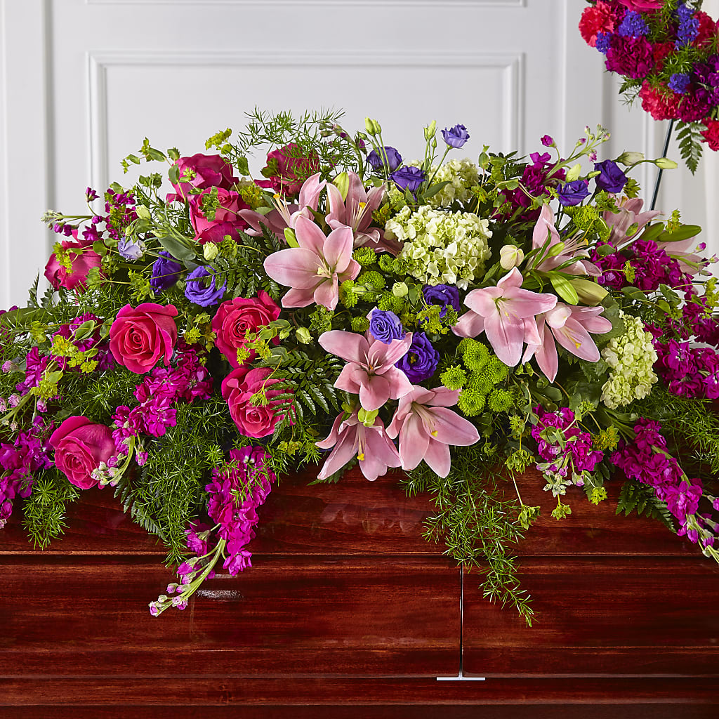 Radiant Tribute Casket Spray – DANDELIONS ALL THINGS WEDDINGS & EVENTS, Germanton NC