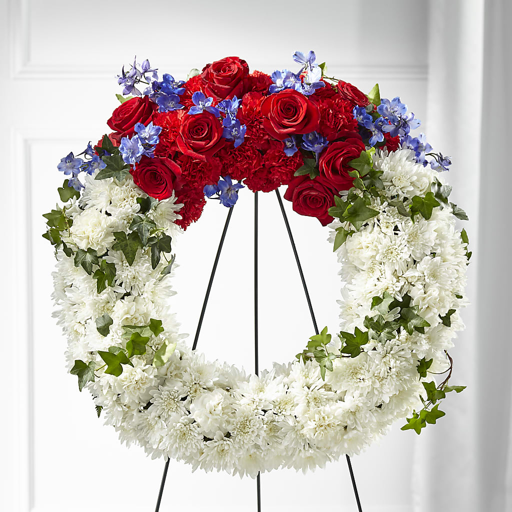 Patriotic Passion Wreath – DANDELIONS ALL THINGS WEDDINGS & EVENTS, Germanton NC
