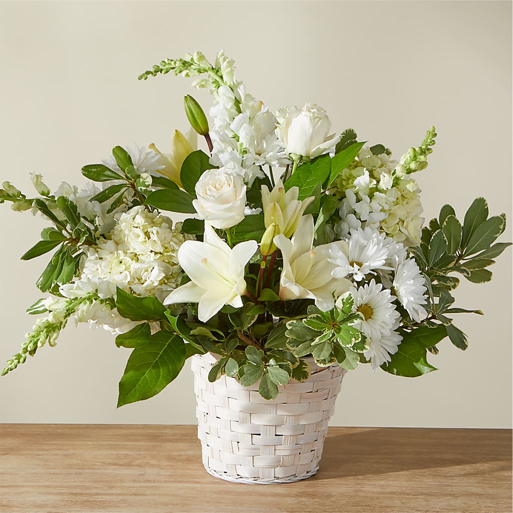 Ivory Elegance Floral Basket – DANDELIONS ALL THINGS WEDDINGS & EVENTS, Germanton NC