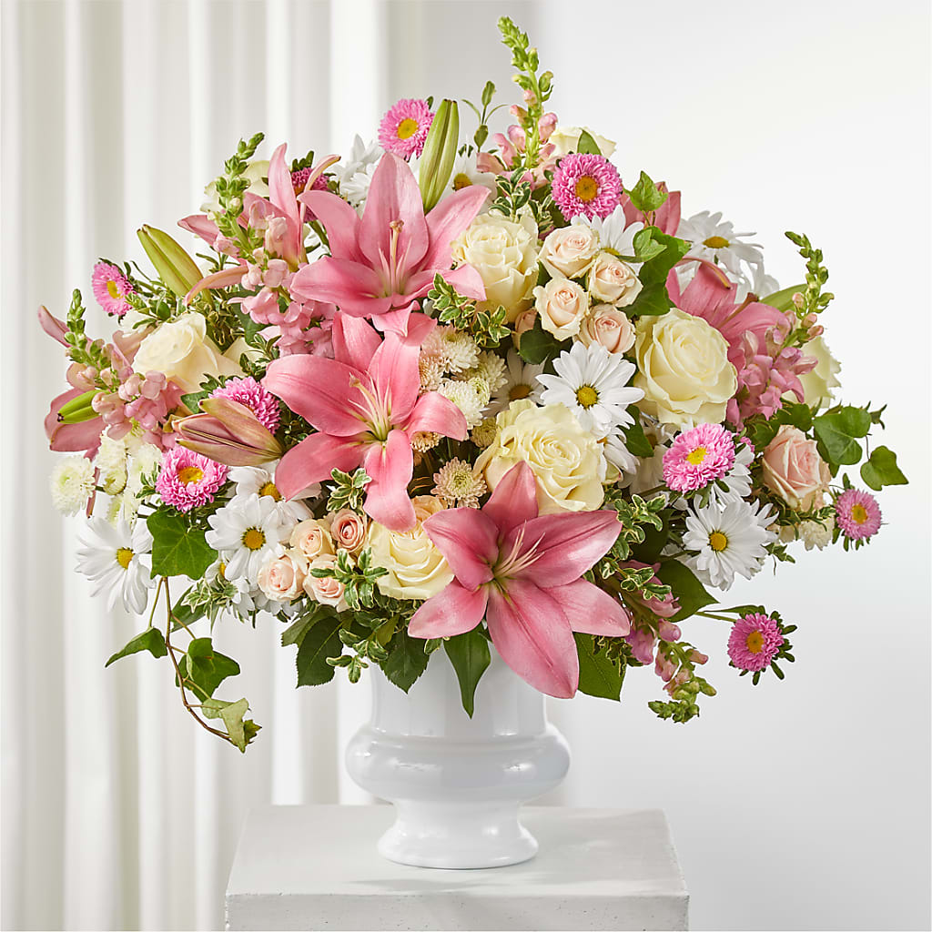 Empathetic Blooms Urn Arrangement – DANDELIONS ALL THINGS WEDDINGS & EVENTS, Germanton NC