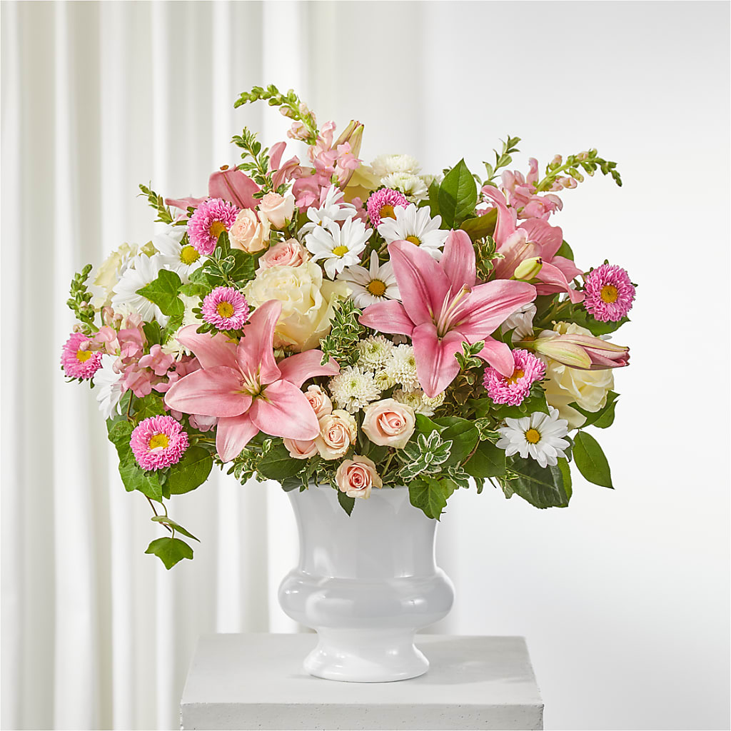 Empathetic Blooms Urn Arrangement – DANDELIONS ALL THINGS WEDDINGS & EVENTS, Germanton NC
