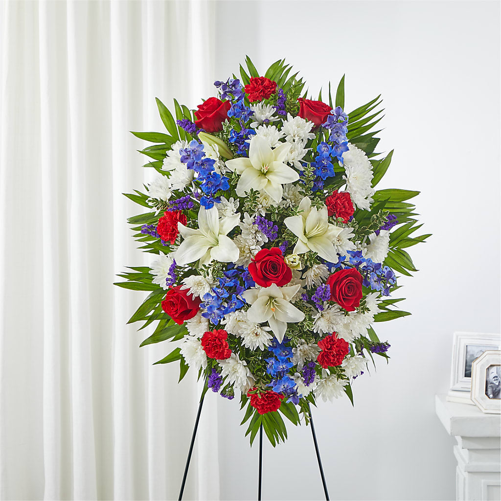 Cherished Service Standing Spray – DANDELIONS ALL THINGS WEDDINGS & EVENTS, Germanton NC