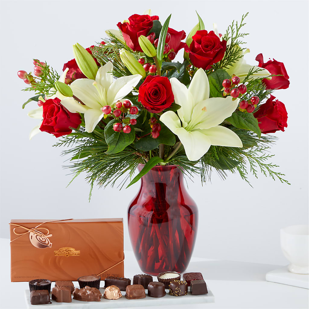 Evergreen Delight Bouquet and Chocolate Gift Set – DANDELIONS ALL THINGS WEDDINGS & EVENTS, Germanton NC
