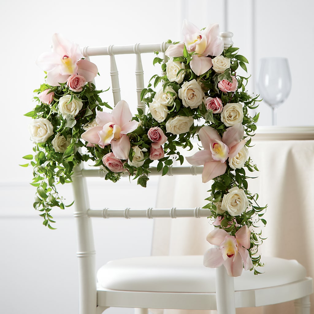 Orchid Rose Chair Décor – DANDELIONS ALL THINGS WEDDINGS & EVENTS, Germanton NC