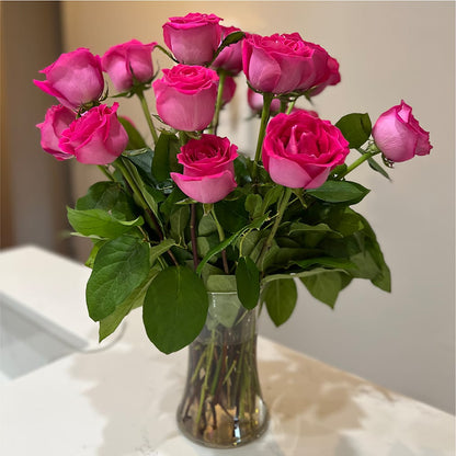 Long Stem Pink Rose Bouquet – DANDELIONS ALL THINGS WEDDINGS & EVENTS, Germanton NC