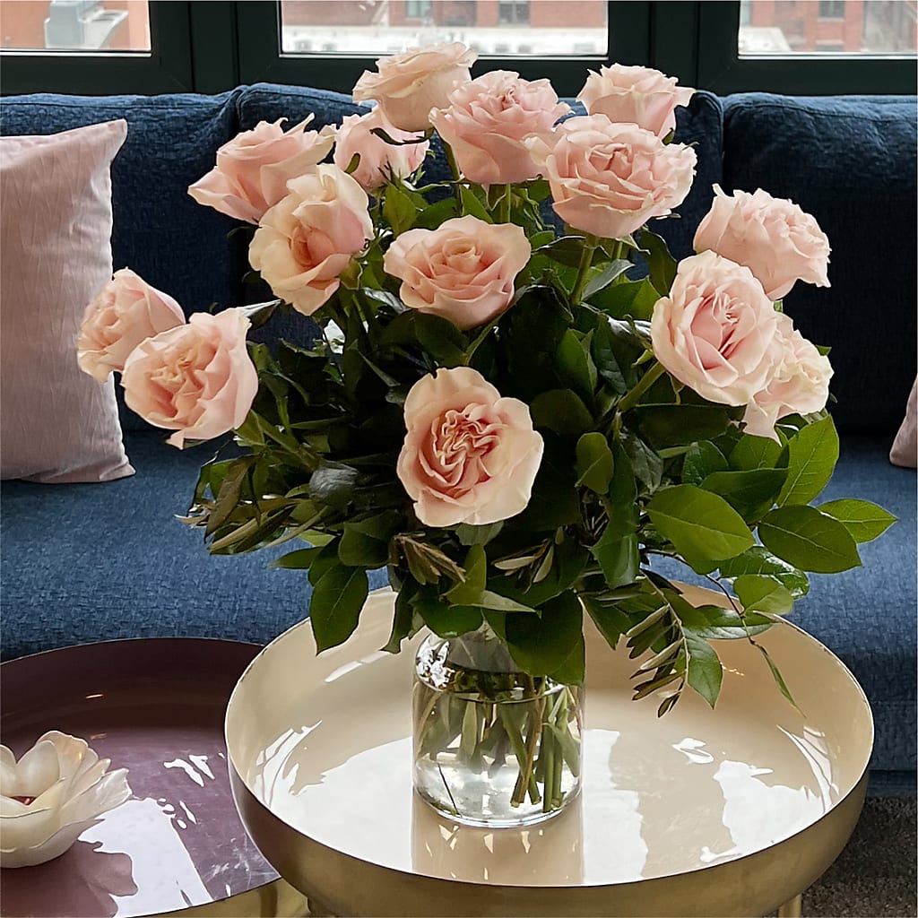 Long Stem Pink Rose Bouquet – DANDELIONS ALL THINGS WEDDINGS & EVENTS, Germanton NC