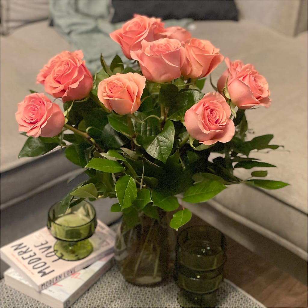 Long Stem Pink Rose Bouquet – DANDELIONS ALL THINGS WEDDINGS & EVENTS, Germanton NC