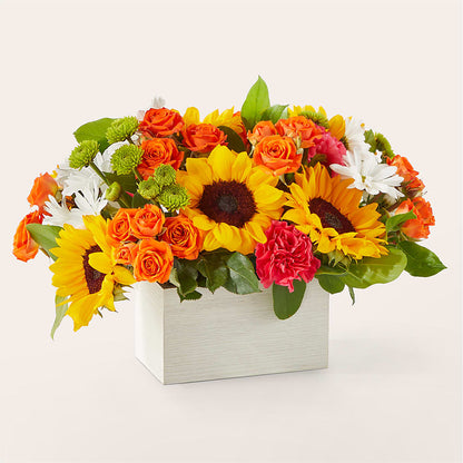 Sun-drenched Blooms Box Bouquet – DANDELIONS ALL THINGS WEDDINGS & EVENTS, Germanton NC