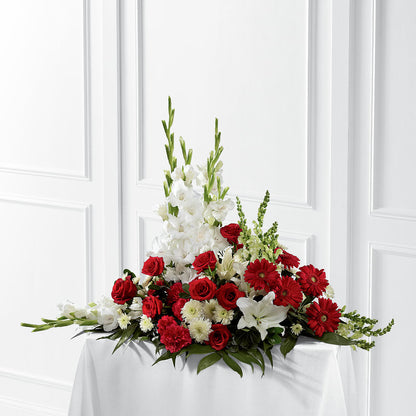 Crimson & White Arrangement – DANDELIONS ALL THINGS WEDDINGS & EVENTS, Germanton NC