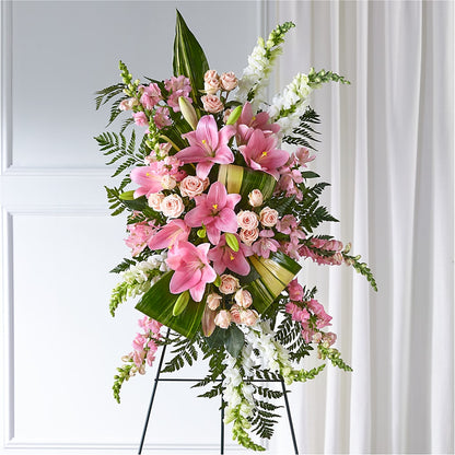Elegant Embrace Standing Spray – DANDELIONS ALL THINGS WEDDINGS & EVENTS, Germanton NC