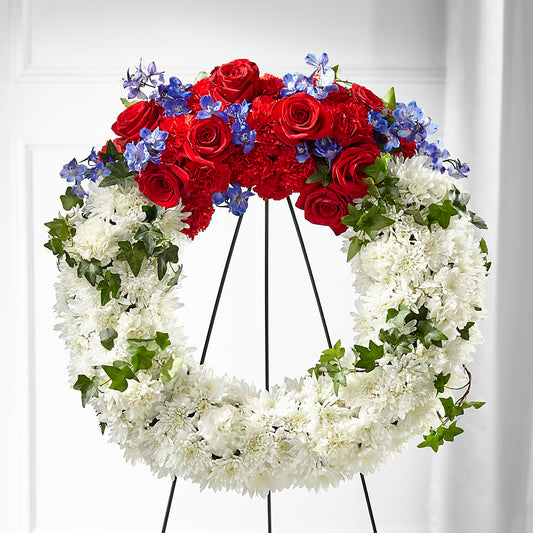 Patriotic Passion Wreath – DANDELIONS ALL THINGS WEDDINGS & EVENTS, Germanton NC