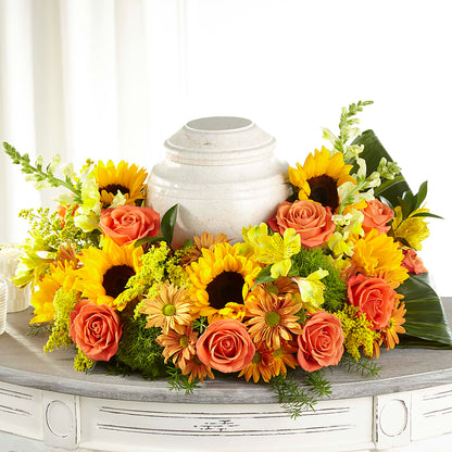 Faithful Sunflower Cremation Adornment – DANDELIONS ALL THINGS WEDDINGS & EVENTS, Germanton NC