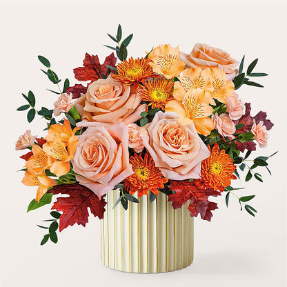 Spiced Latte Bouquet with Ivory Vase – DANDELIONS ALL THINGS WEDDINGS & EVENTS, Germanton NC