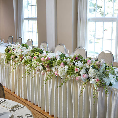 State of Joy Head Table Arrangement – DANDELIONS ALL THINGS WEDDINGS & EVENTS, Germanton NC